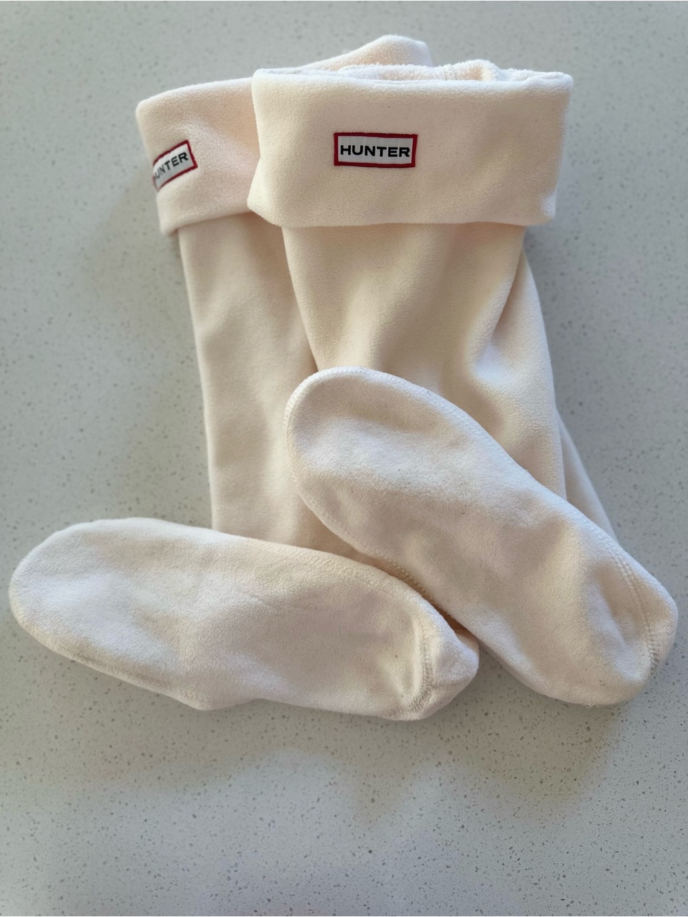 Hunter White Fleece Tall Boot Socks Insert Lining Size Large L